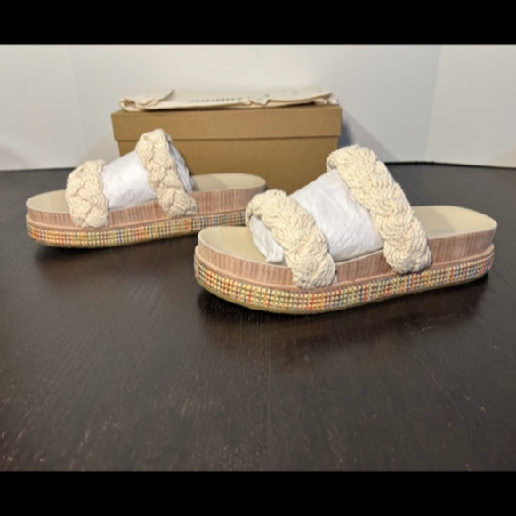 Johnny Was Braided Rope Platform Sandals Size 10 - New - Picture 6 of 12